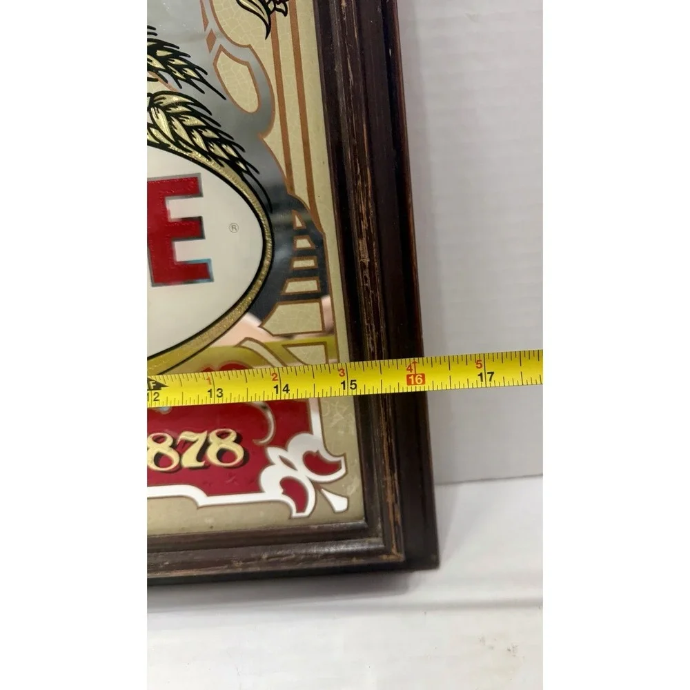 Vintage Genesee Beer And Ale Mirrored Wall Clock Gold Frame Bar/man cave Decor
